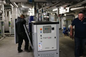 TOTEM m-CHP installed location, refurbishing an existing plant room.