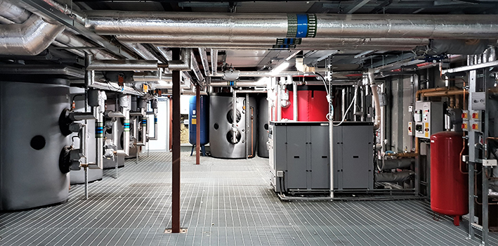 Micro-CHP (Combined Heat and Power) in urban commercial building projects.