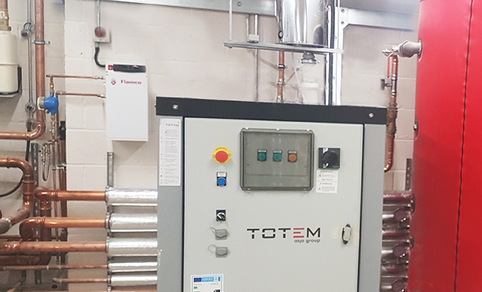 TOTEM T20 CHP unit (Combined Heat and Power unti) in a residential care home.