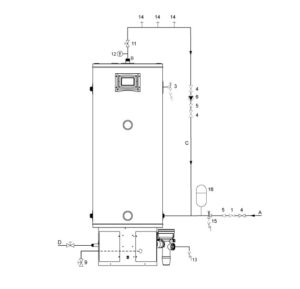 Installation drawing unvented TWI-II Adveco