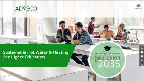 Sustainable hot water for education facilities Adveco