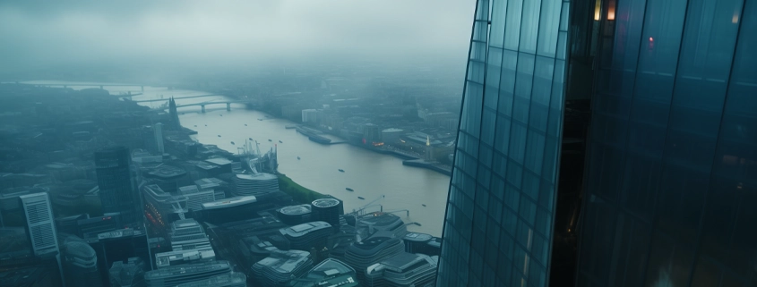 Central London view of commercial buildings from The Shard